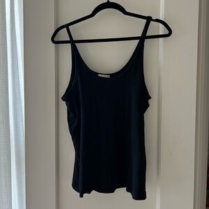 AYR Black Ribbed Pima Cotton/Modal Tank in Size XL